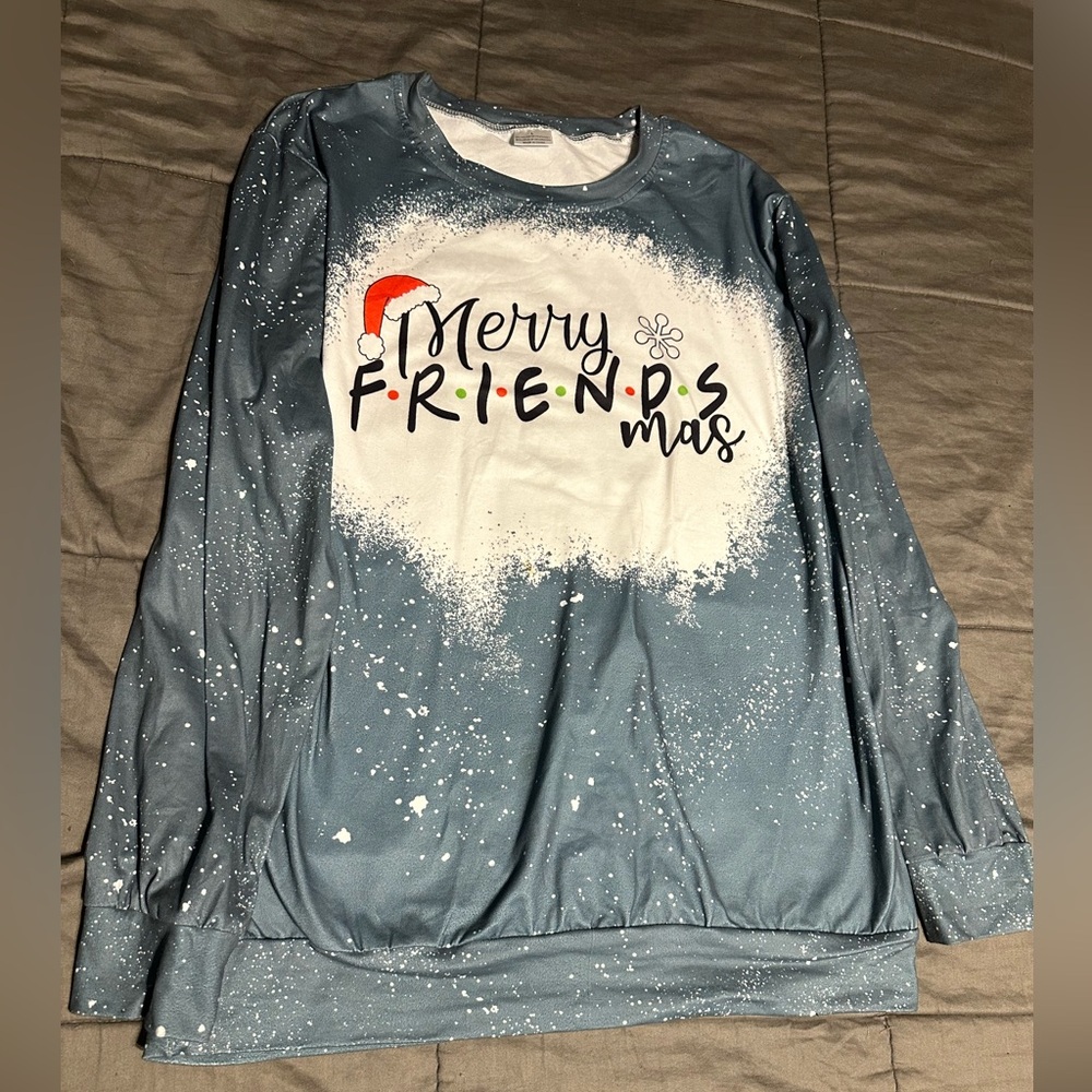 Women’s long sleeve Friends Christmas shirt.